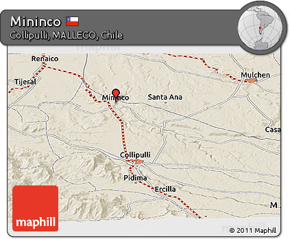 Shaded Relief Panoramic Map of Mininco