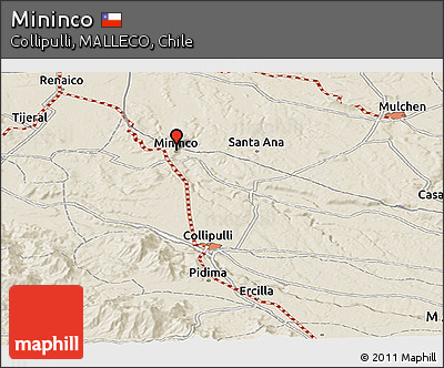 Shaded Relief Panoramic Map of Mininco
