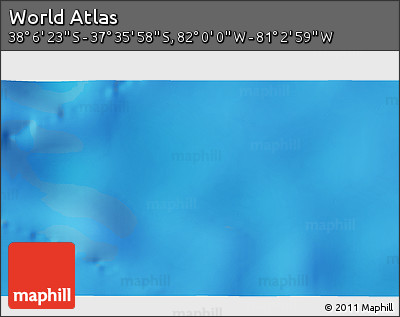 Physical 3D Map of the Area around 37° 51' 10" S, 81° 31' 30" W