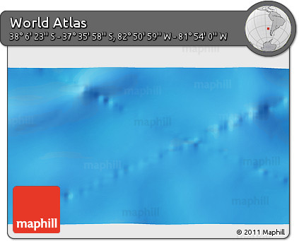Physical 3D Map of the Area around 37° 51' 10" S, 82° 22' 30" W