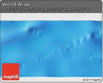 Physical 3D Map of the Area around 37° 51' 10" S, 82° 22' 30" W