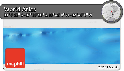 Physical Panoramic Map of the Area around 37° 51' 10" S, 83° 13' 29" W