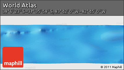 Physical Panoramic Map of the Area around 37° 51' 10" S, 83° 13' 29" W
