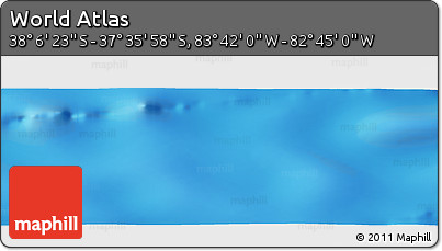 Shaded Relief Panoramic Map of the Area around 37° 51' 10" S, 83° 13' 29" W