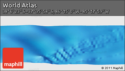 Physical Panoramic Map of the Area around 37° 51' 10" S, 85° 46' 30" W
