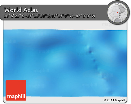 Physical 3D Map of the Area around 37° 51' 10" S, 87° 28' 29" W