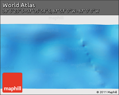 Physical 3D Map of the Area around 37° 51' 10" S, 87° 28' 29" W