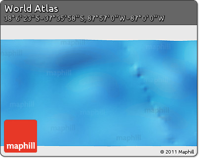 Physical 3D Map of the Area around 37° 51' 10" S, 87° 28' 29" W