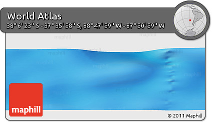 Physical Panoramic Map of the Area around 37° 51' 10" S, 88° 19' 29" W