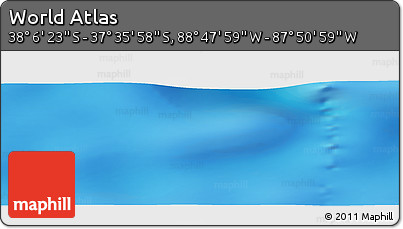 Physical Panoramic Map of the Area around 37° 51' 10" S, 88° 19' 29" W