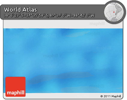 Shaded Relief 3D Map of the Area around 37° 51' 10" S, 89° 10' 30" W
