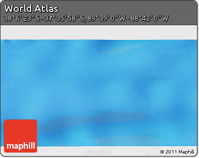 Shaded Relief 3D Map of the Area around 37° 51' 10" S, 89° 10' 30" W