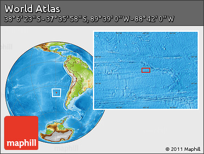 Physical Location Map of the Area around 37° 51' 10" S, 89° 10' 30" W