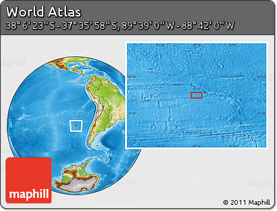Physical Location Map of the Area around 37° 51' 10" S, 89° 10' 30" W
