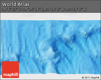 Physical 3D Map of the Area around 37° 51' 10" S, 93° 25' 30" W