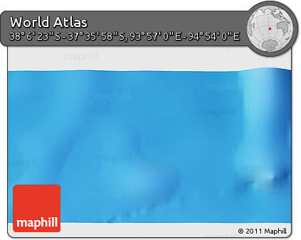 Physical 3D Map of the Area around 37° 51' 10" S, 94° 25' 30" E