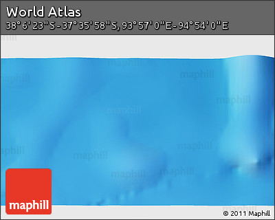 Physical 3D Map of the Area around 37° 51' 10" S, 94° 25' 30" E