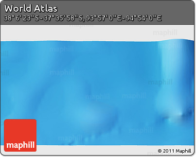 Physical 3D Map of the Area around 37° 51' 10" S, 94° 25' 30" E