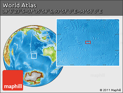 Physical Location Map of the Area around 37° 51' 10" S, 94° 25' 30" E