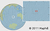 Savanna Style Location Map of the area around 37° 51' 10" S, 94° 25' 30" E, hill shading