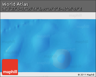 Shaded Relief 3D Map of the Area around 37° 51' 10" S, 96° 7' 30" E