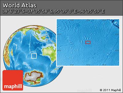 Physical Location Map of the Area around 37° 51' 10" S, 96° 7' 30" E