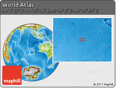 Physical Location Map of the Area around 37° 51' 10" S, 96° 7' 30" E