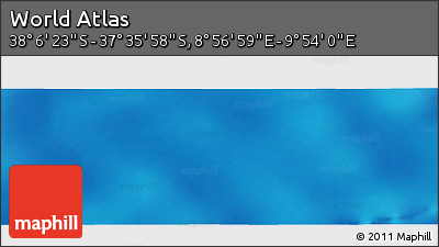 Physical Panoramic Map of the Area around 37° 51' 10" S, 9° 25' 30" E