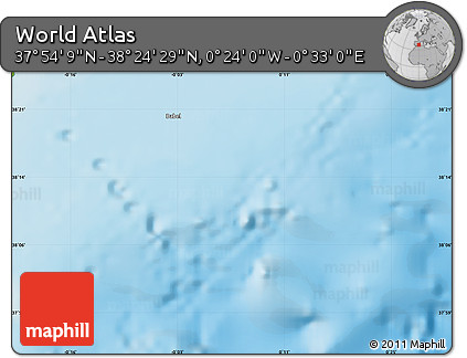 Physical Map of the Area around 38° 9' 19" N, 0° 4' 30" E