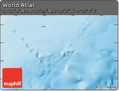 Physical Map of the Area around 38° 9' 19" N, 0° 4' 30" E