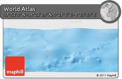 Physical Panoramic Map of the Area around 38° 9' 19" N, 0° 55' 29" E