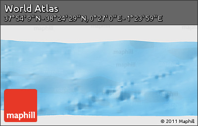 Physical Panoramic Map of the Area around 38° 9' 19" N, 0° 55' 29" E