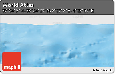 Physical Panoramic Map of the Area around 38° 9' 19" N, 0° 55' 29" E