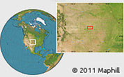 Satellite Location Map of the area around 38° 9' 19" N, 100° 13' 29" W