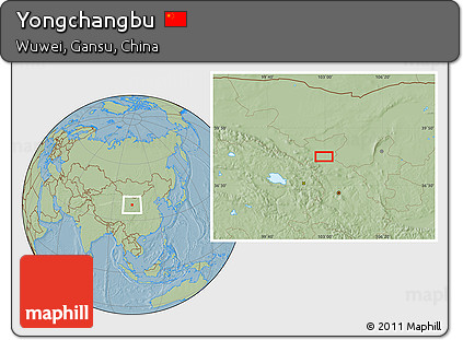 Savanna Style Location Map of Yongchangbu, hill shading