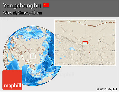 Shaded Relief Location Map of Yongchangbu