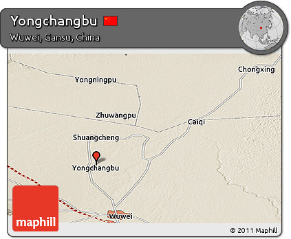 Shaded Relief Panoramic Map of Yongchangbu
