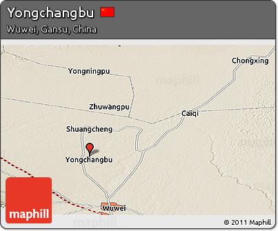 Shaded Relief Panoramic Map of Yongchangbu