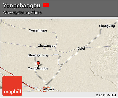 Shaded Relief Panoramic Map of Yongchangbu