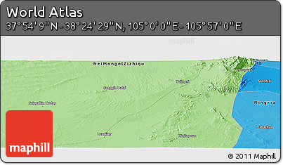 Political Panoramic Map of the Area around 38° 9' 19" N, 105° 28' 29" E