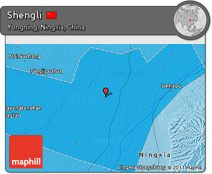 Political 3D Map of Shengli