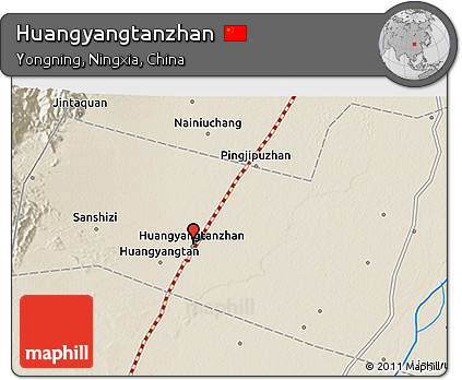 Shaded Relief 3D Map of Huangyangtanzhan