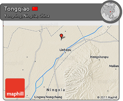Shaded Relief 3D Map of Tongqiao