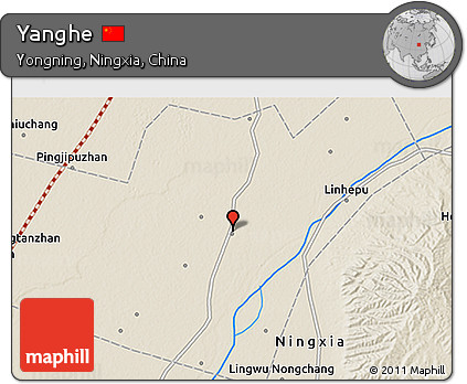 Shaded Relief 3D Map of Yanghe