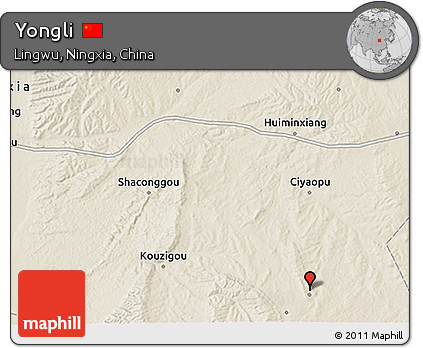 Shaded Relief 3D Map of Yongli