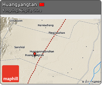 Shaded Relief 3D Map of Huangyangtan