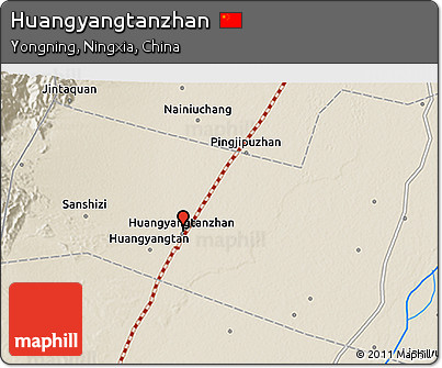 Shaded Relief 3D Map of Huangyangtanzhan