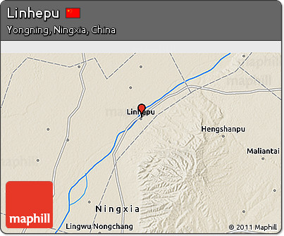 Shaded Relief 3D Map of Linhepu