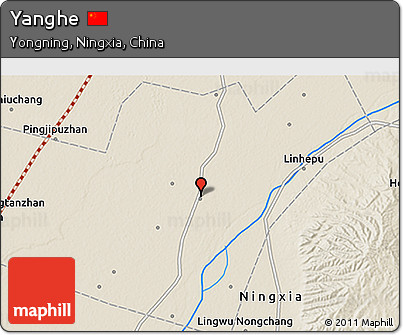 Shaded Relief 3D Map of Yanghe