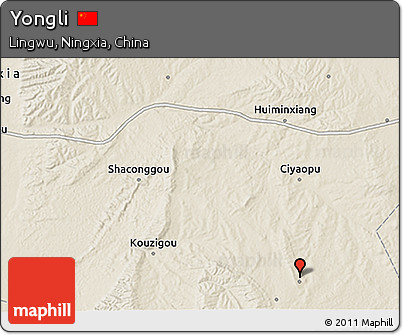 Shaded Relief 3D Map of Yongli